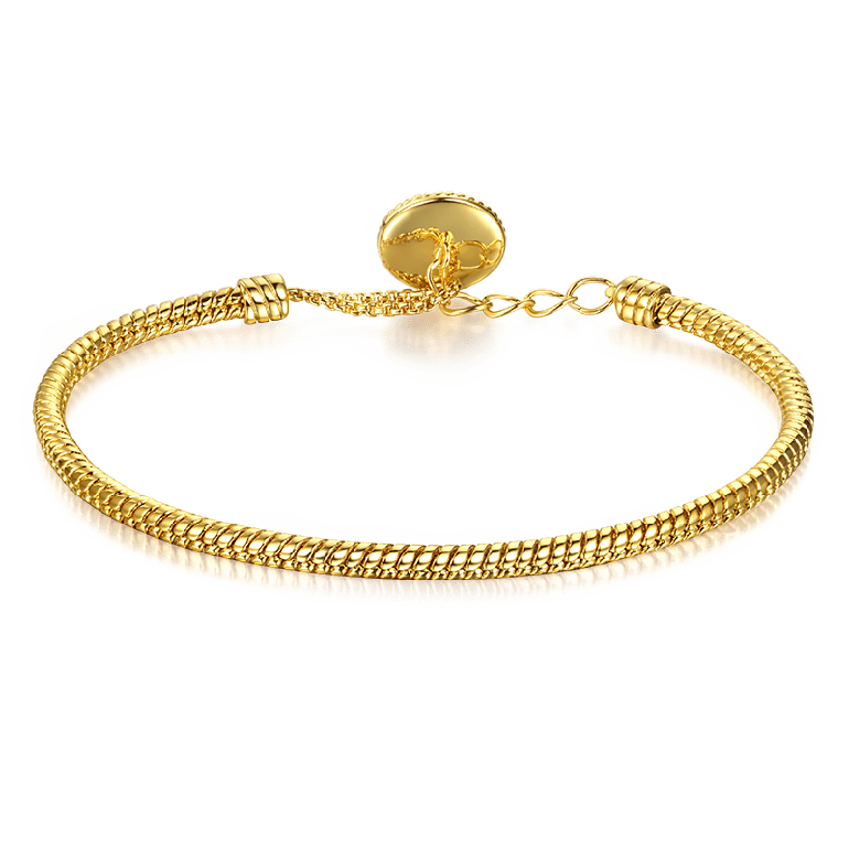 Gnoce Black Button Basic Snake Chain Bracelets