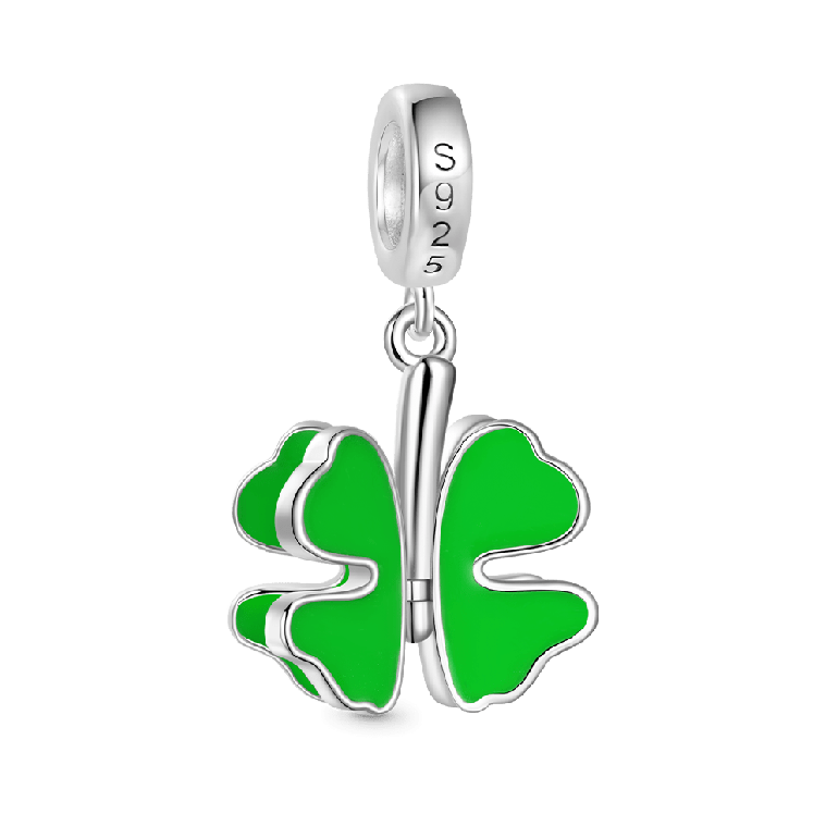 Gnoce Four-leaf Clover Swaying Leafs Pendant Dangle Charm