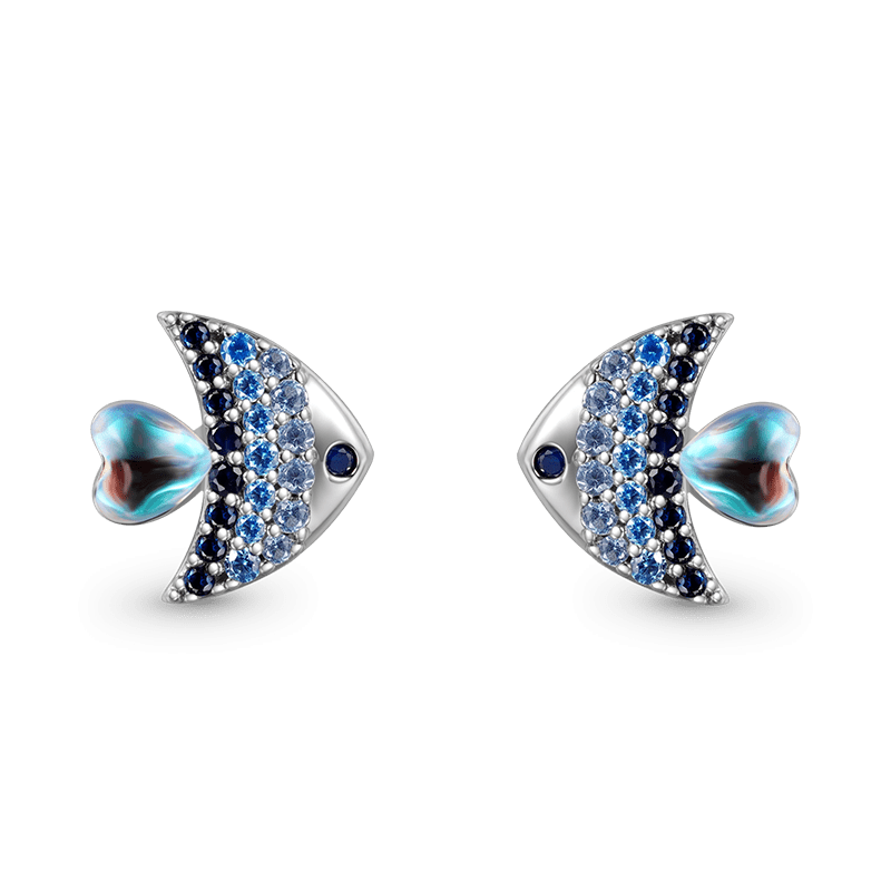 Gnoce Shinning Fish stud Earrings