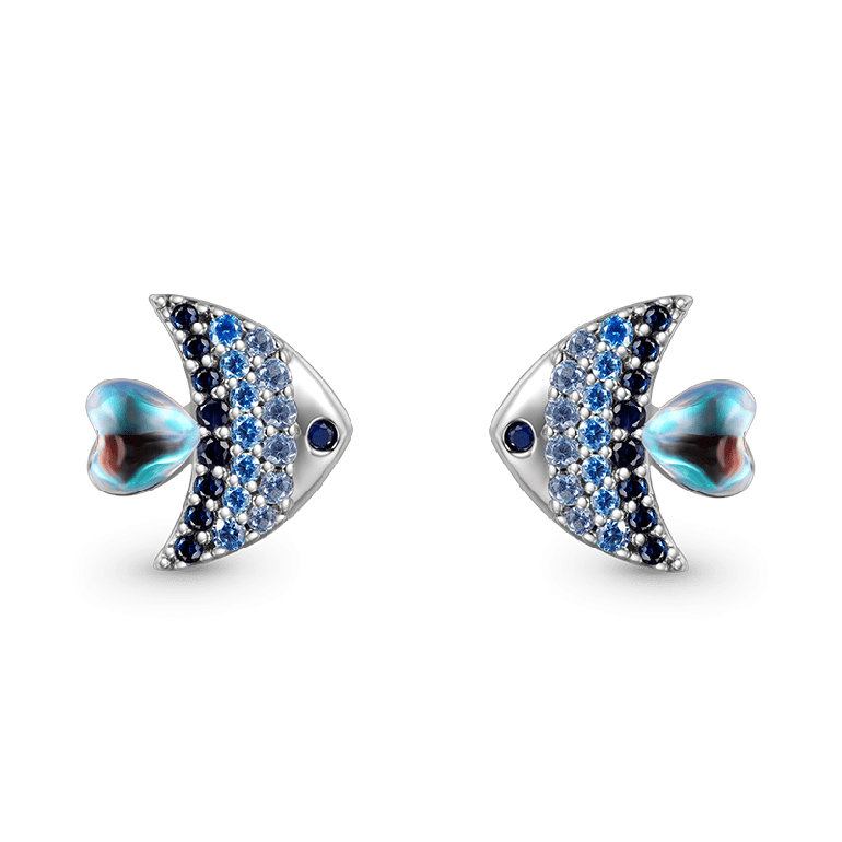 Gnoce Shinning Fish stud Earrings