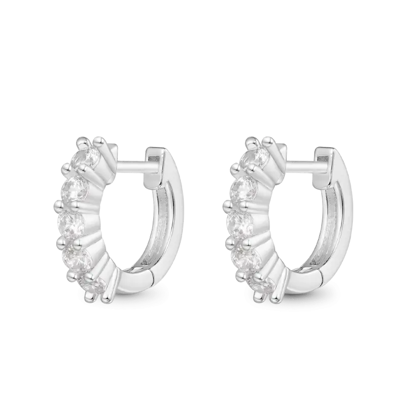 Gnoce Diamond Huggie Stud Earrings