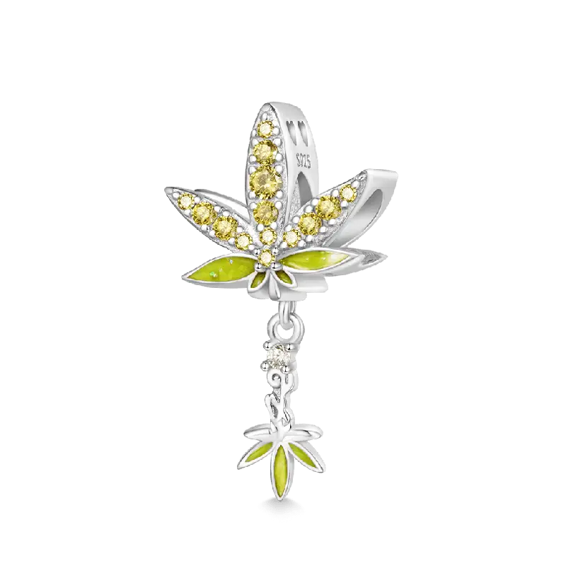 Gnoce Green Plant Pot Leaf Charm