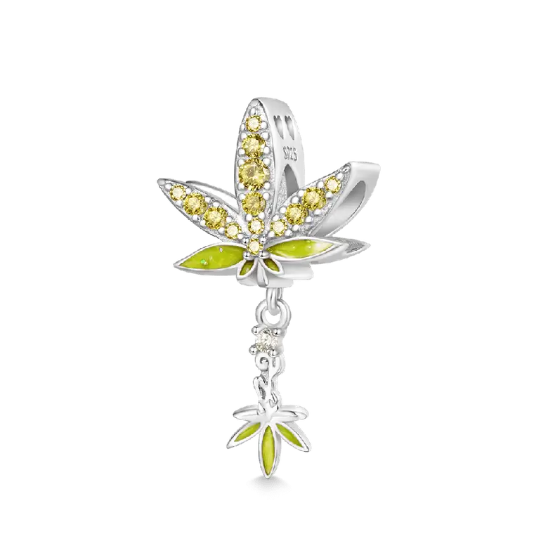 Gnoce Green Plant Pot Leaf Charm