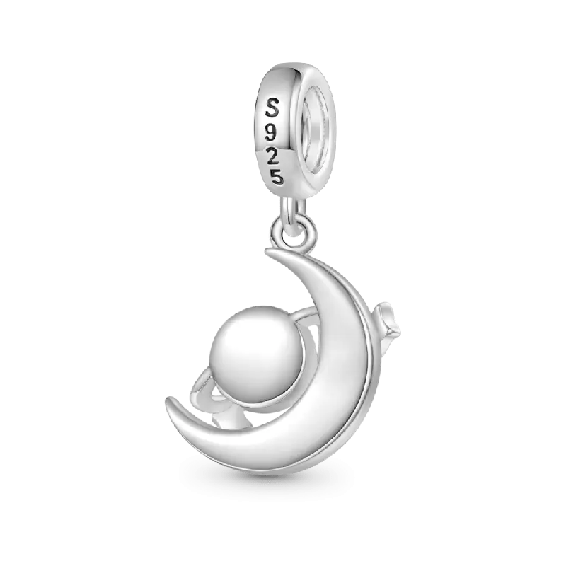 Gnoce Galaxy Crescent Moon Pendant Dangle Charm