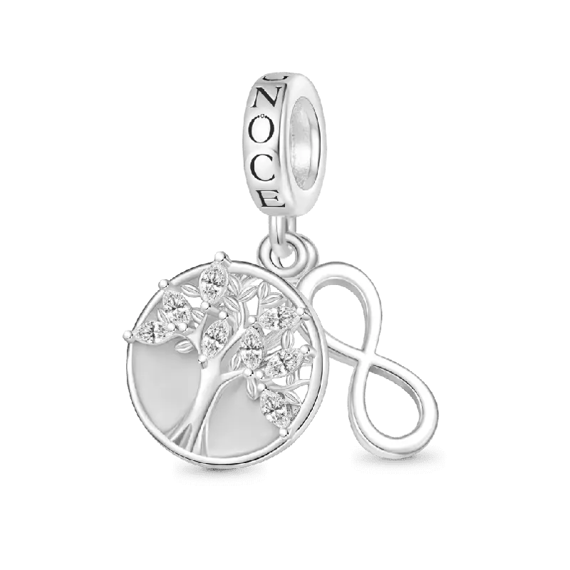 Gnoce Engravable Tree of Life Infinity Symbol Pendant Dangle Charm