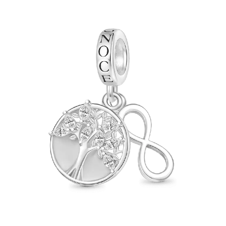 Gnoce Engravable Tree of Life Infinity Symbol Pendant Dangle Charm