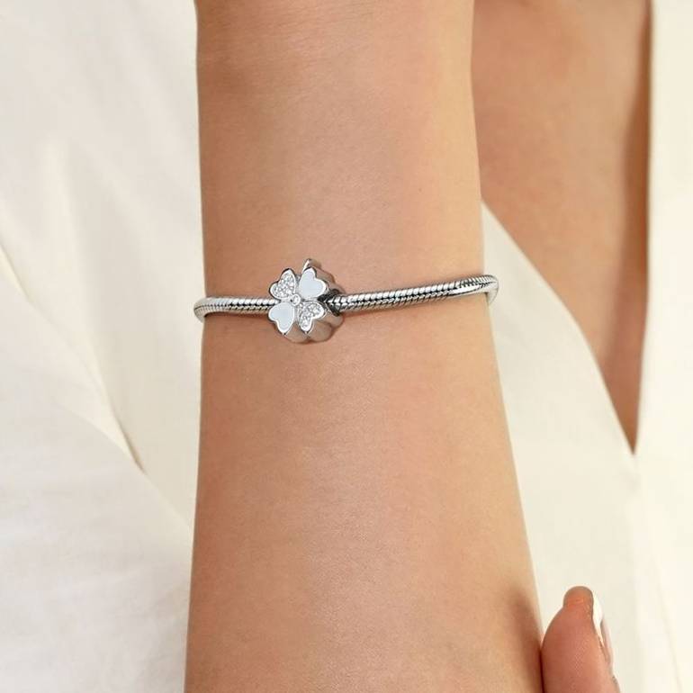 Gnoce Lucky Four-leaf Clover Engravable Charm