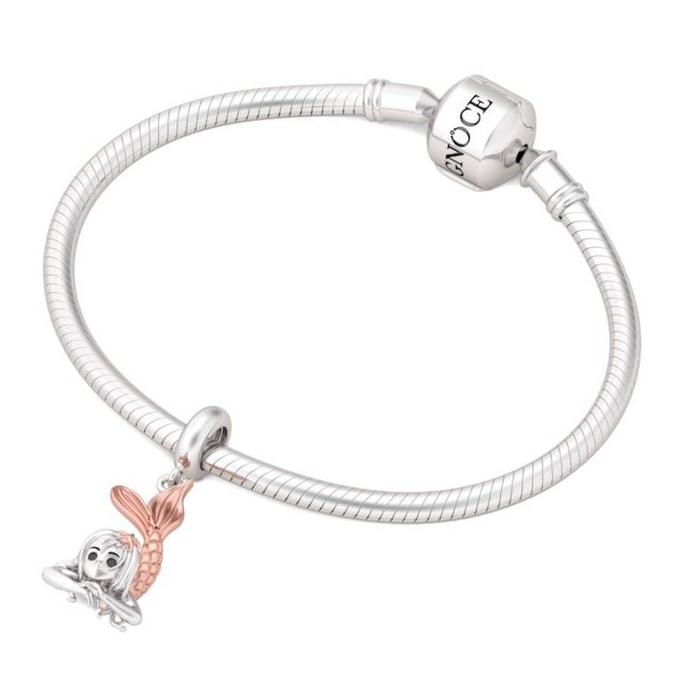 Mermaid Pendant Sterling Silver 18k Rose Gold Marine Themed Dangling Charm