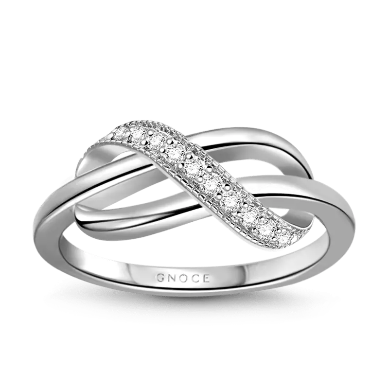 Infinity Ring 925 Sterling Silver with Stones