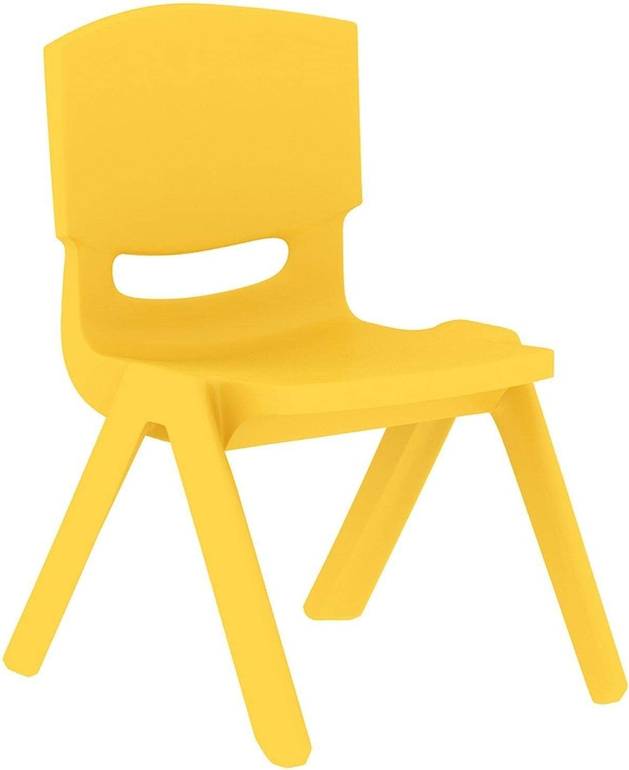 كرسي الروضات بلاستيك - 34 سم - أصفر