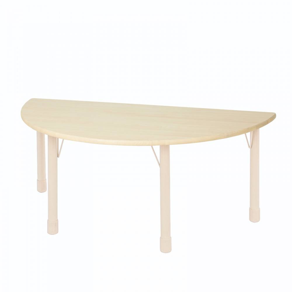 طاولة نصف دائرية خشبية - أرجل حديد - cm 52*60*120