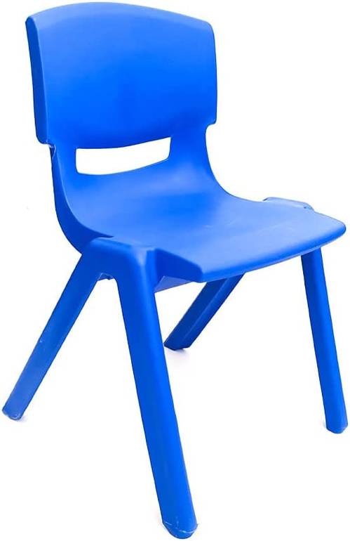كرسي الروضات بلاستيك - 34 سم - أزرق
