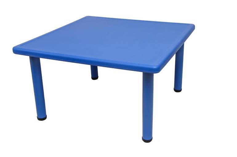 طاولة بلاستيك مربعة - أزرق
