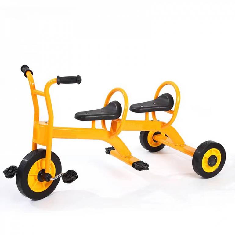 دراجة حديد أصفر ثلاث عجلات شخصين