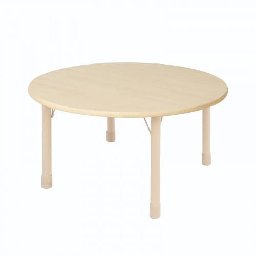 طاولة دائرية خشبية ارجل حديد- بدون كراسي - مقاس المقاس : 85*52سم