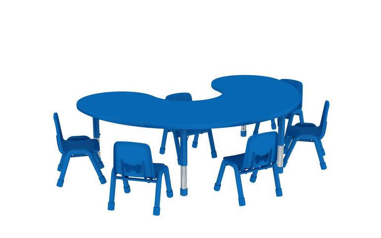 طاولة رياض أطفال نصف دائرية 180*120 - أزرق