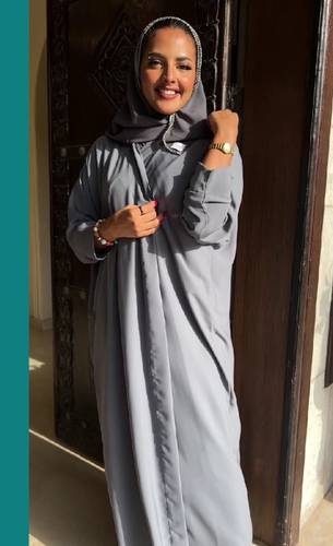 عباية حرير ياباني لون رمادي