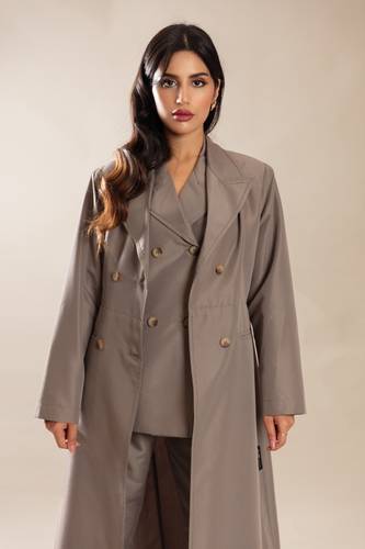  Formal abaya with internal vest beige color