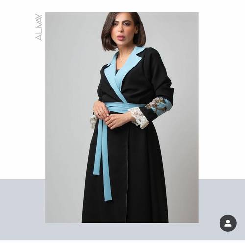 عباية كريب ايطالي مع قطع الشك 