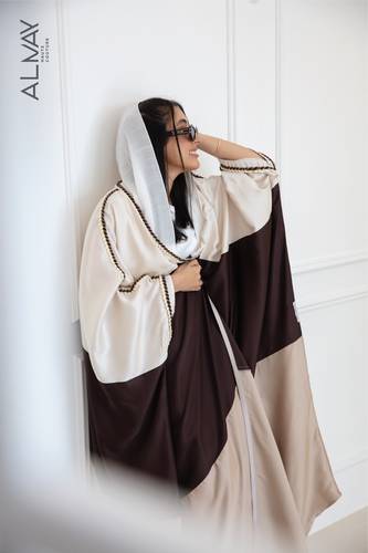  Natural Silk Abaya - Brown