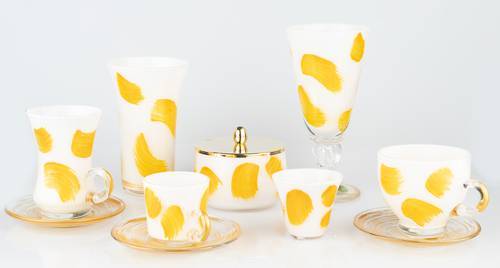 Yellow Brush Collection طقم 6 حبات كاسات ماء 