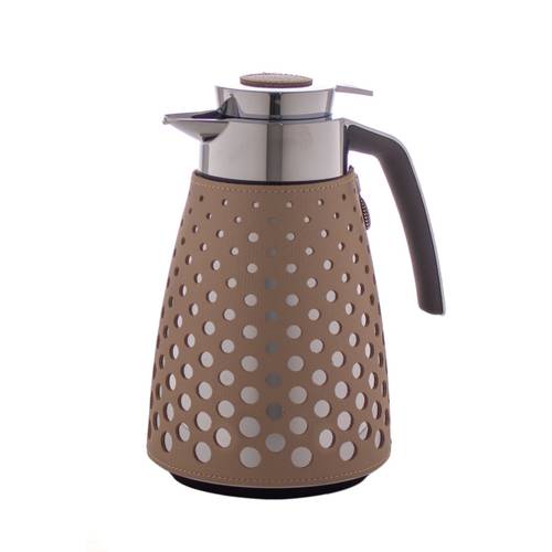 ترمس شاي الماني ماركة امسا ملبس جلد ايطالي انيق باللون البني 