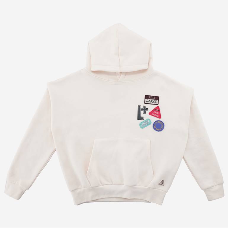 PATCHES IVORY HOODIE