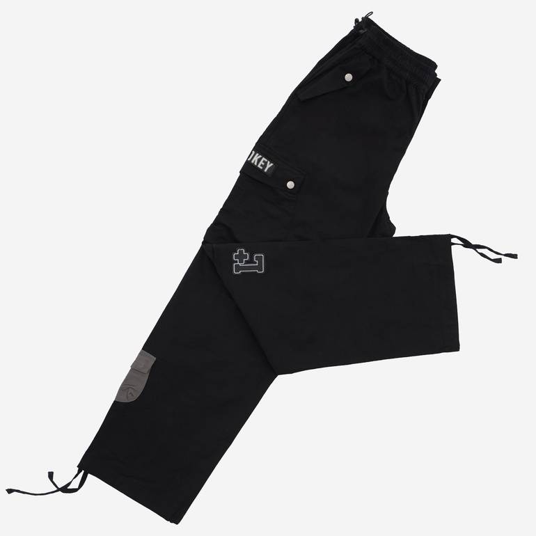 RELAXED CARGO PANTS, BLACK