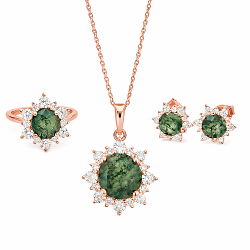 طقم فضة روز قولد  Evergreen Lumina