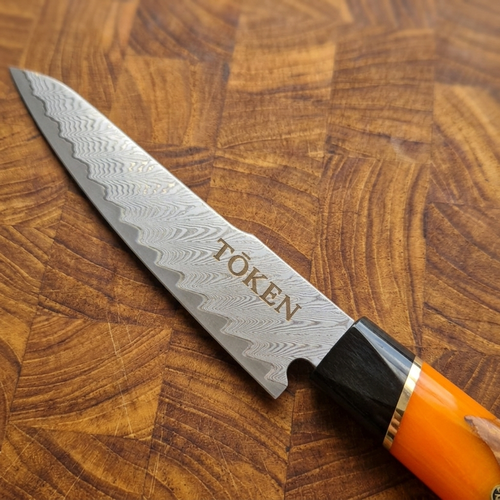 Petty Knife - Orange Wood Handle