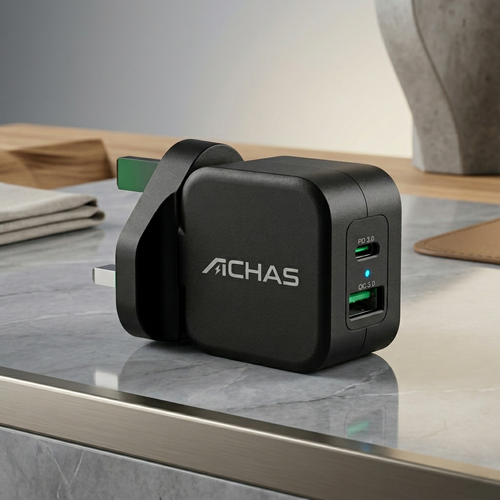 شاحن Achas بقوة 20 واط اسود