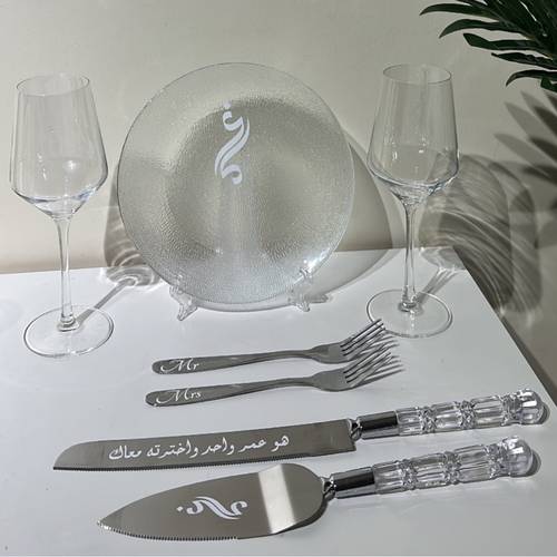 طقم كيك كاسات رفيعة 