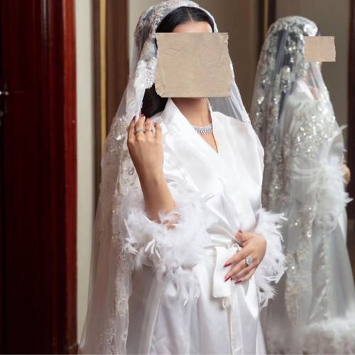 روب عروس دبل الريش 
