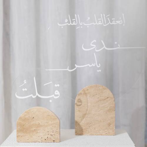 استاندين اكريلك مع قواعد رخام طبيعي