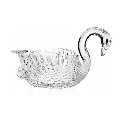 وعاء تقديم فواكه Swan زجاجي من الكريستال
