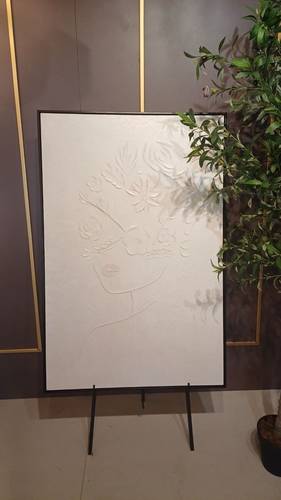 لوحة جدارية كانفاس رسم يدوي عمل فني بارز أنيق 120×80 