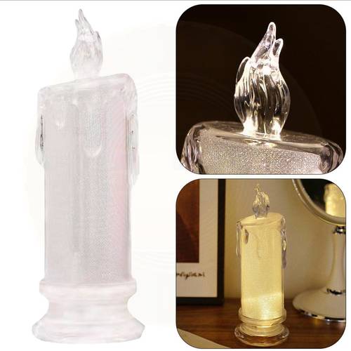 Luminous lampshade in the form of a candle made of transparent acrylic