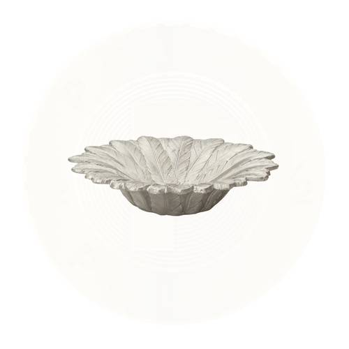 صحن مكسرات فضي ريش دائري طبق حلية  كبير / حامل كريستال / حامل مجوهرات / هدية لها