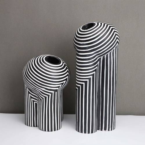Vase Black and white ceramic decor
