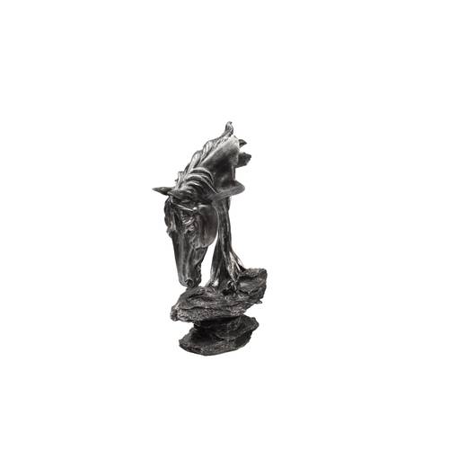Horse Head Table Decor - Black Antique Silver