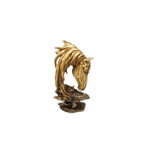 Horse Head Table Decor - Antique Gold with Black