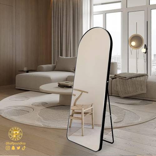 Curved floor mirror with stand - 70x170 cm