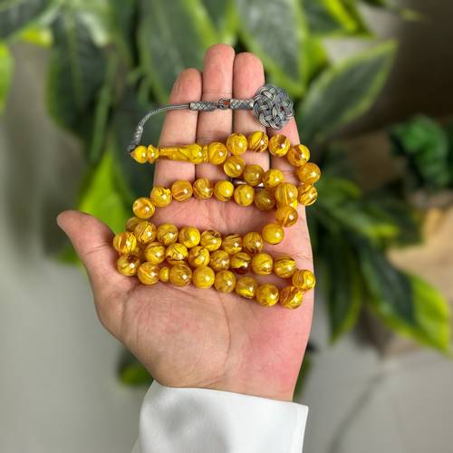 سبحة فاتوران أصفر مموج
