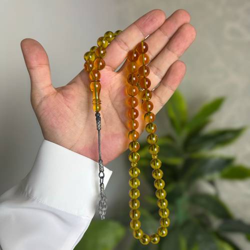 سبحة فاتوران أصفر شفاف