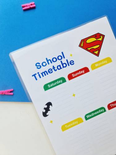 Superman School Timetable