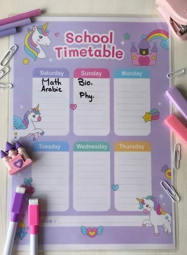 Unicorn School Timetable 