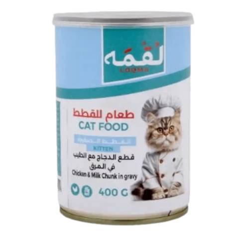 لقمة طعام رطب للقطط الصغيرة - قطع الدجاج مع الحليب بالمرق، 400 جم