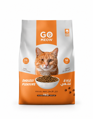 Go Meow Dry Cat Food for All Ages with Chicken 1kg – Complete Daily Nutrition