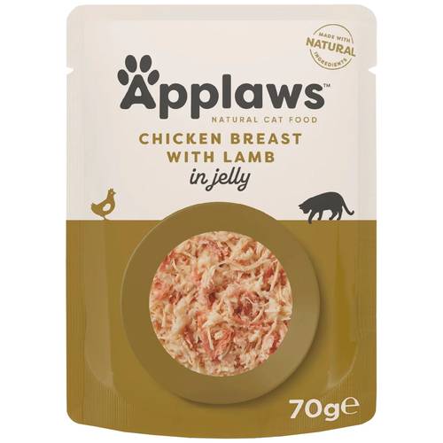ابلاوز اظرف الدجاج مع لحم الضان في الجيلي طعام رطب للقطط, 70 جرام