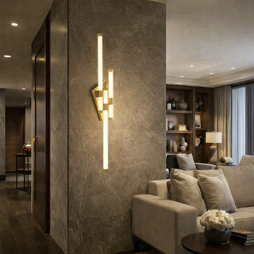 ابليك جداري LED بشكل هندسي رائع ذهبي